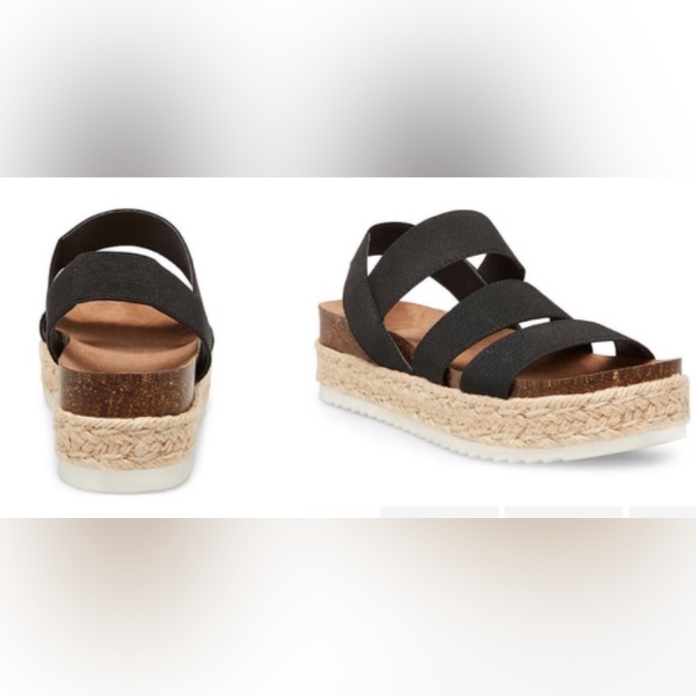 Madden Girl Black Espadrille Platform Women’s Sandals Size 11